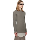 Rick Owens Gray Tower Ribbed Round Neck Sweater