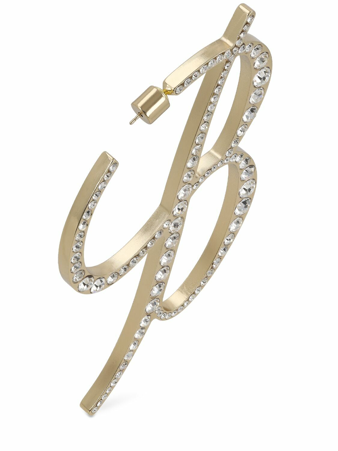 BLUMARINE B Logo Crystal Mono Earring Blumarine