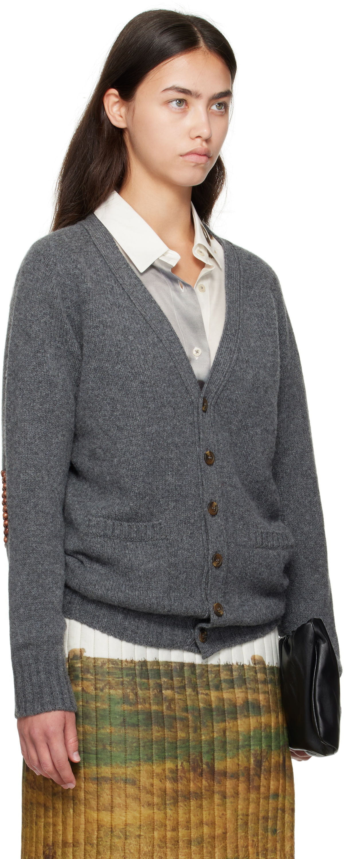 Bless Gray Pearlpad Cardigan