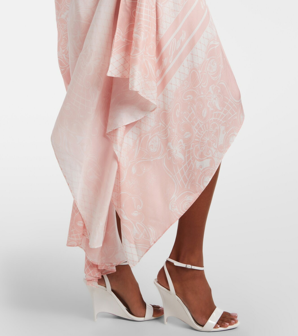 Balmain Printed asymmetric maxi dress