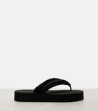 Balenciaga Cushy fringed satin platform thong sandals