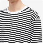 Nanamica Men's Long Sleeve COOLMAX Stripe T-Shirt in Black/White