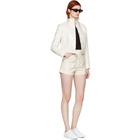 Courreges Ivory Button Belt Shorts