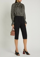 Chloe Slim-leg Wool Cropped Capri Trousers Black