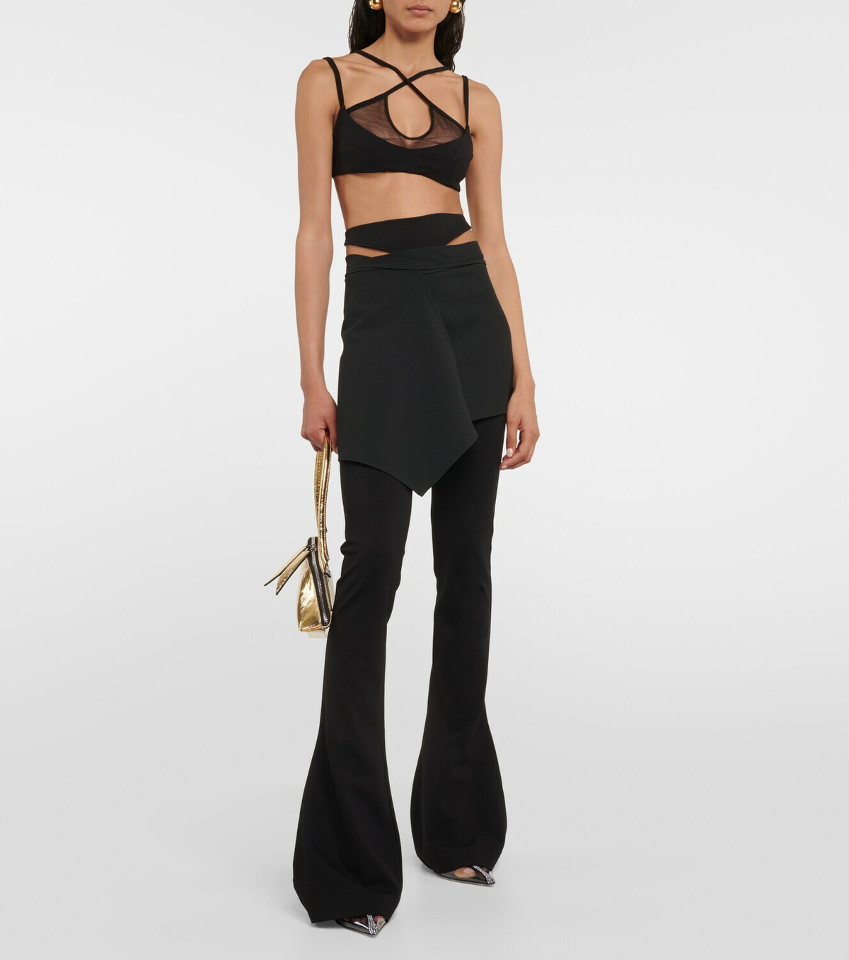 The Attico Crossed straps bra