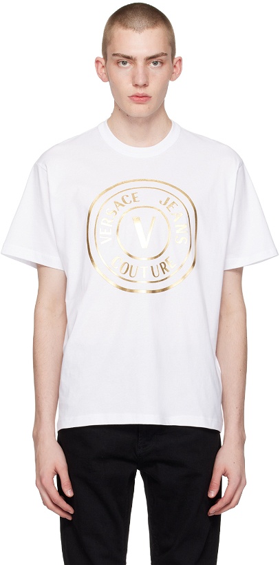 Photo: Versace Jeans Couture White V Emblem T-Shirt
