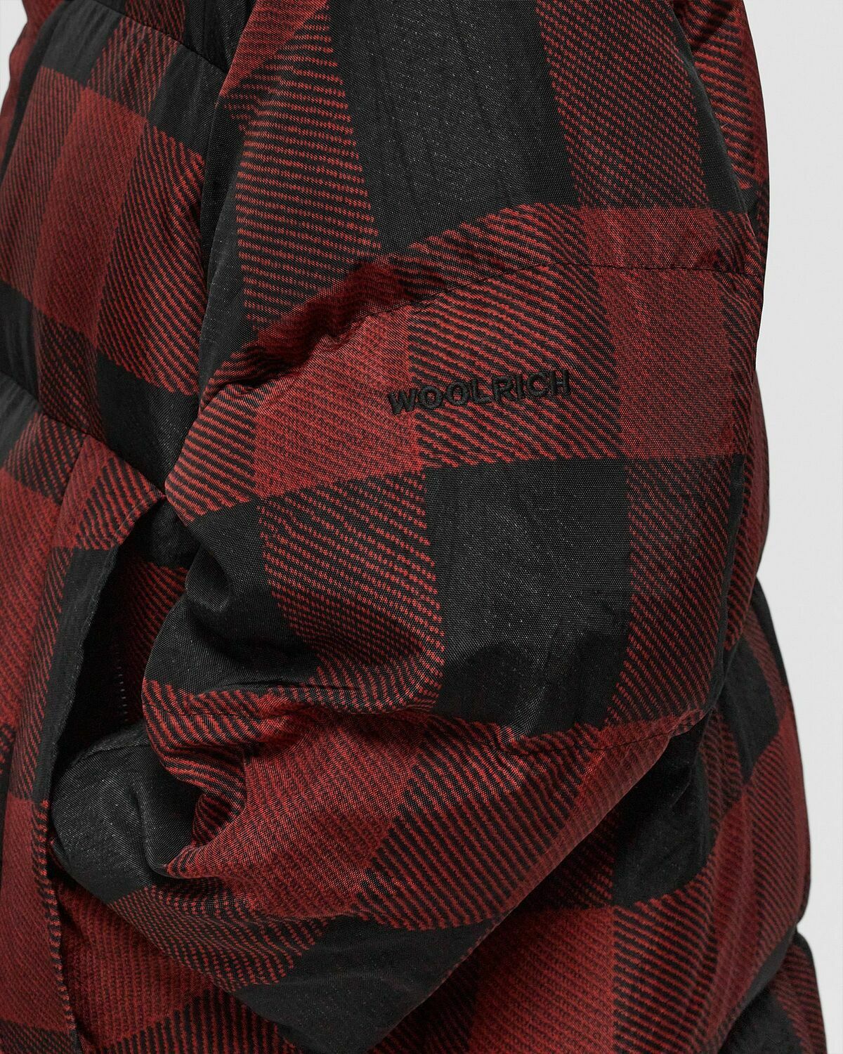 Woolrich Black Label Buffalo Check Long Parka Red Parkas Woolrich