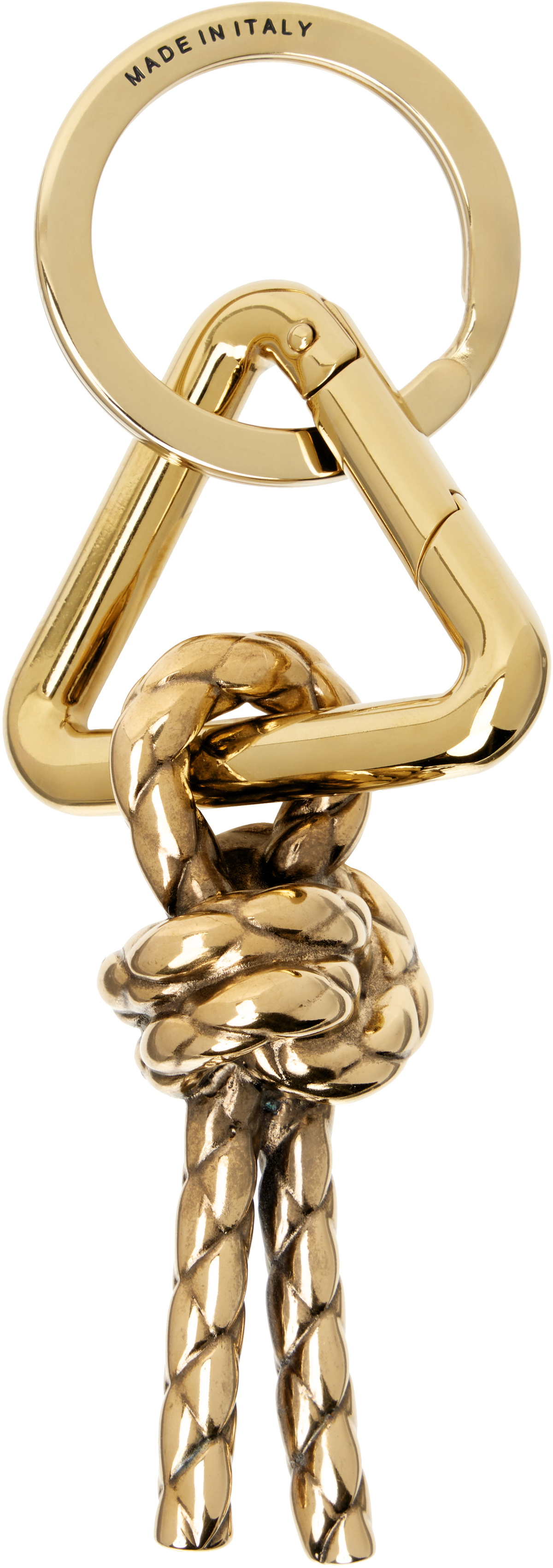 Bottega Veneta Gold Metal Knot Keychain