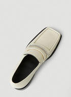 Square Toe Chain Loafers in White