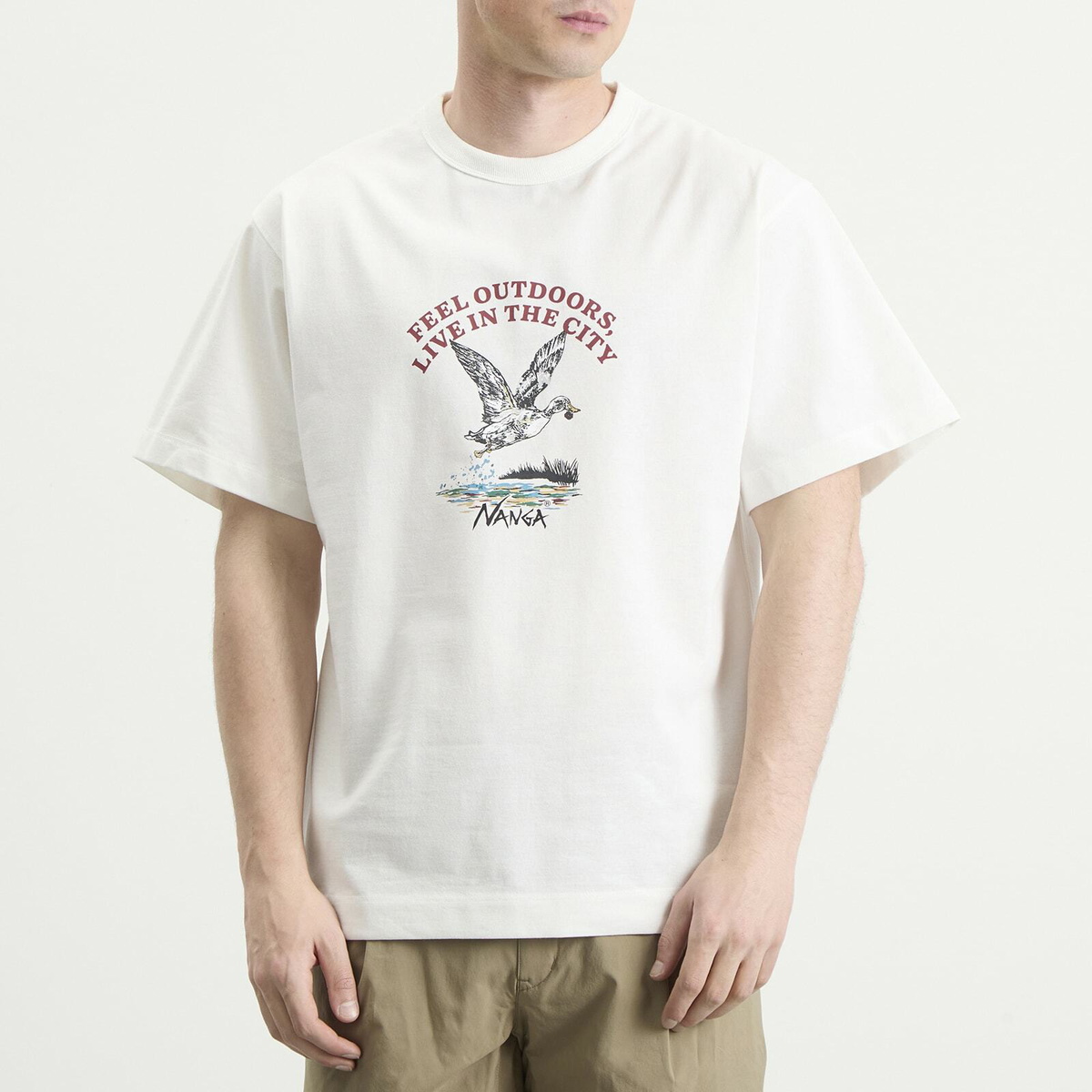 NANGA Men's Eco Hybrid Duck Vintage T-Shirt in White