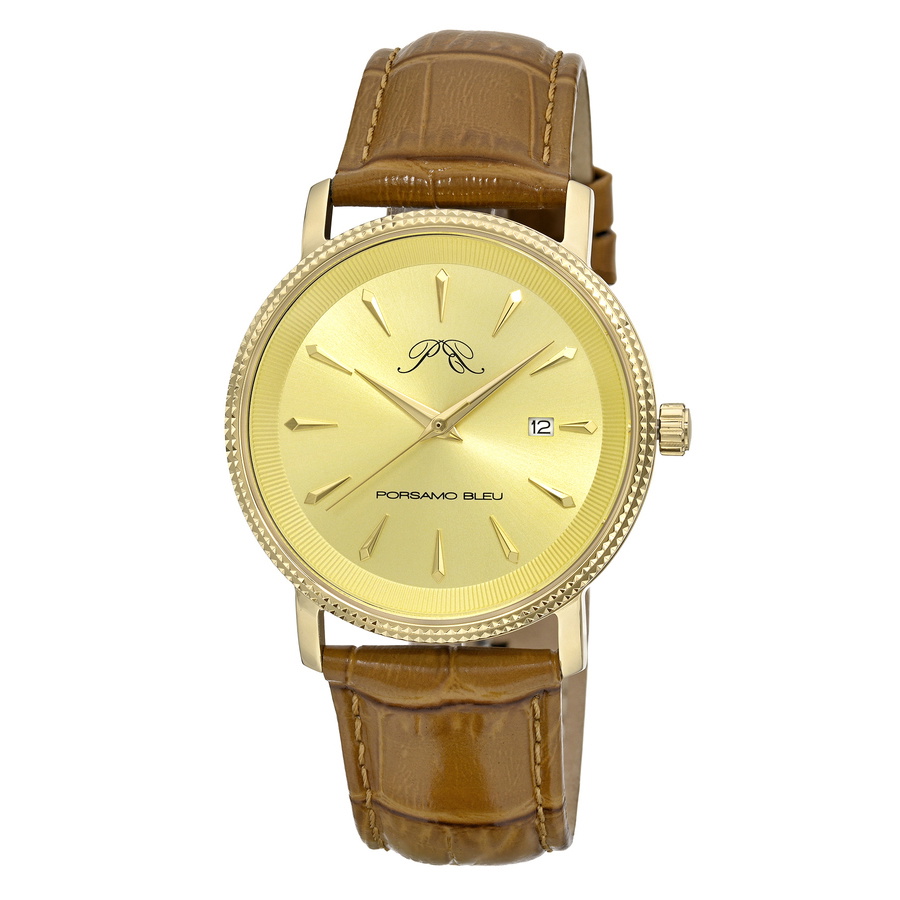 Porsamo Bleu Veritas 2 Quartz Gold Dial Mens Watch 1362FVEL