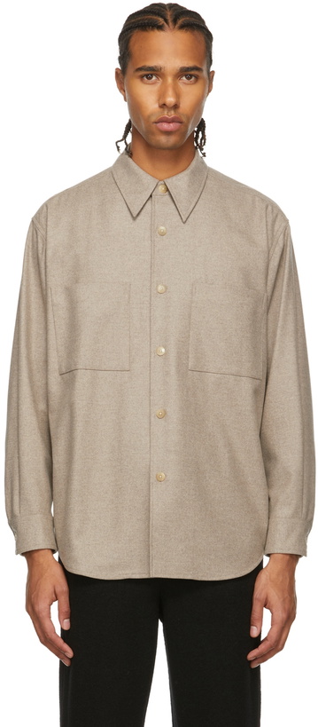 Photo: AURALEE Beige Wool Flannel Shirt