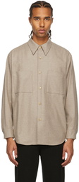 AURALEE Beige Wool Flannel Shirt