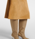 Gucci Embellished suede midi skirt