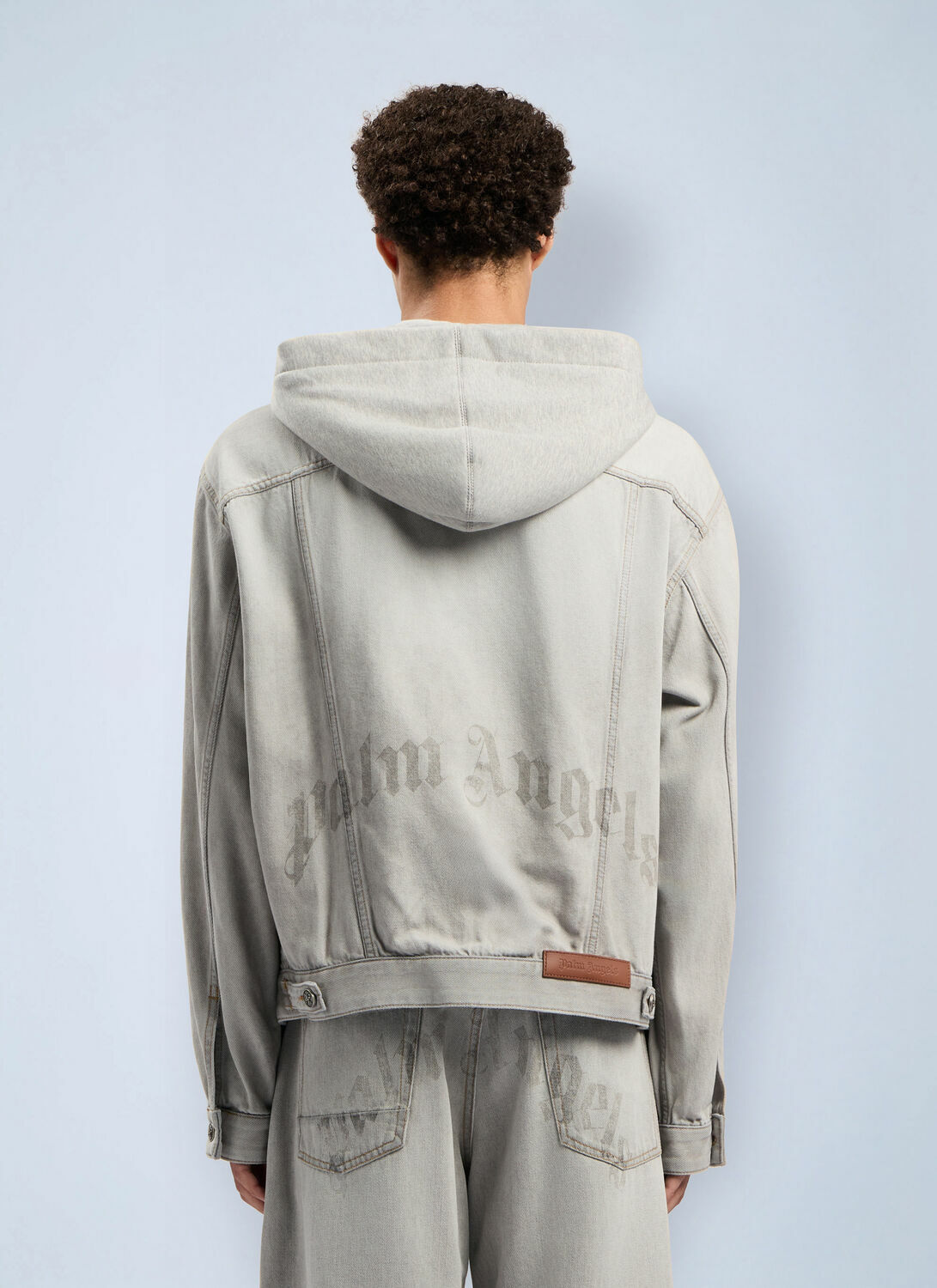 Palm Angels Curved Logo Denim Jacket