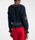 Rixo Sofira embroidered cotton top