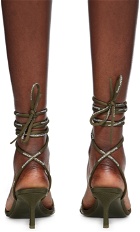 Alexander Wang Khaki Helix 65 Strappy Mid Heeled Sandals