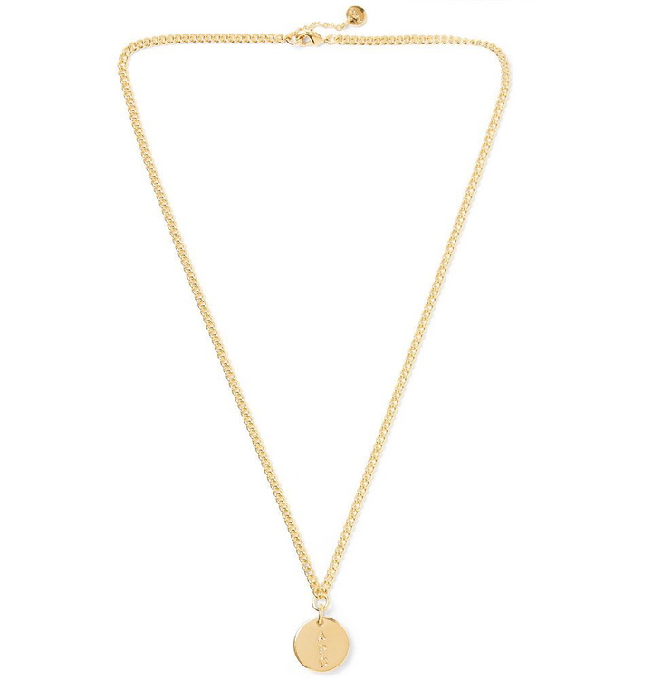 Photo: A.P.C. - Casey Logo-Engraved Gold-Tone Necklace - Gold