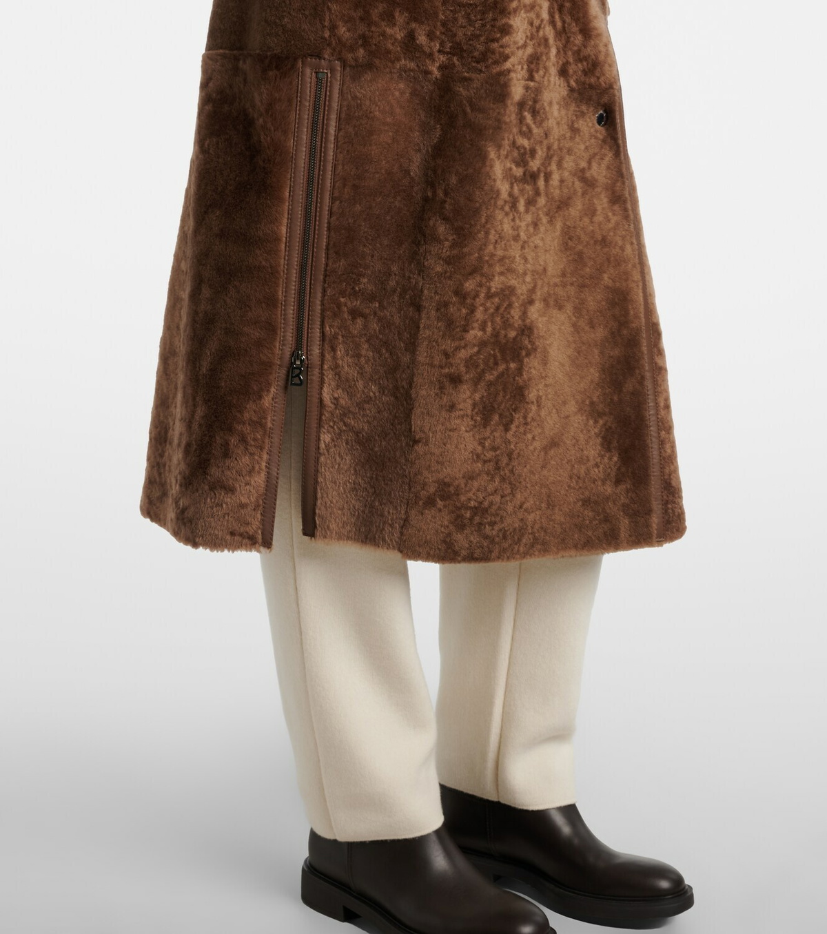 Bogner Belted hooded shearling coat