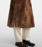 Bogner Belted hooded shearling coat