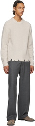 Maison Margiela Off-White Wool Oversized Destroyed Sweater