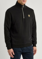 Belstaff Half-zip Logo Cotton Sweatshirt Black