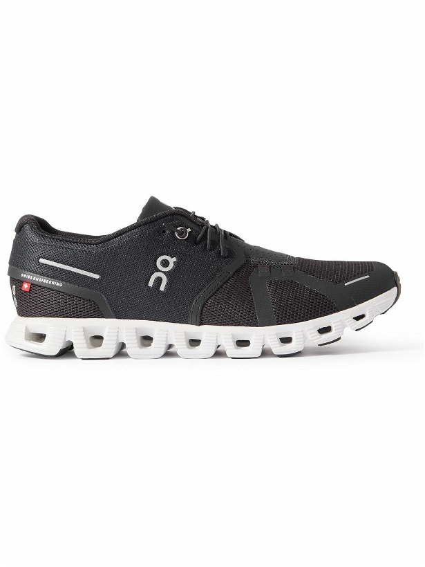 Photo: ON - Cloud 5 Rubber-Trimmed Mesh Sneakers - Black