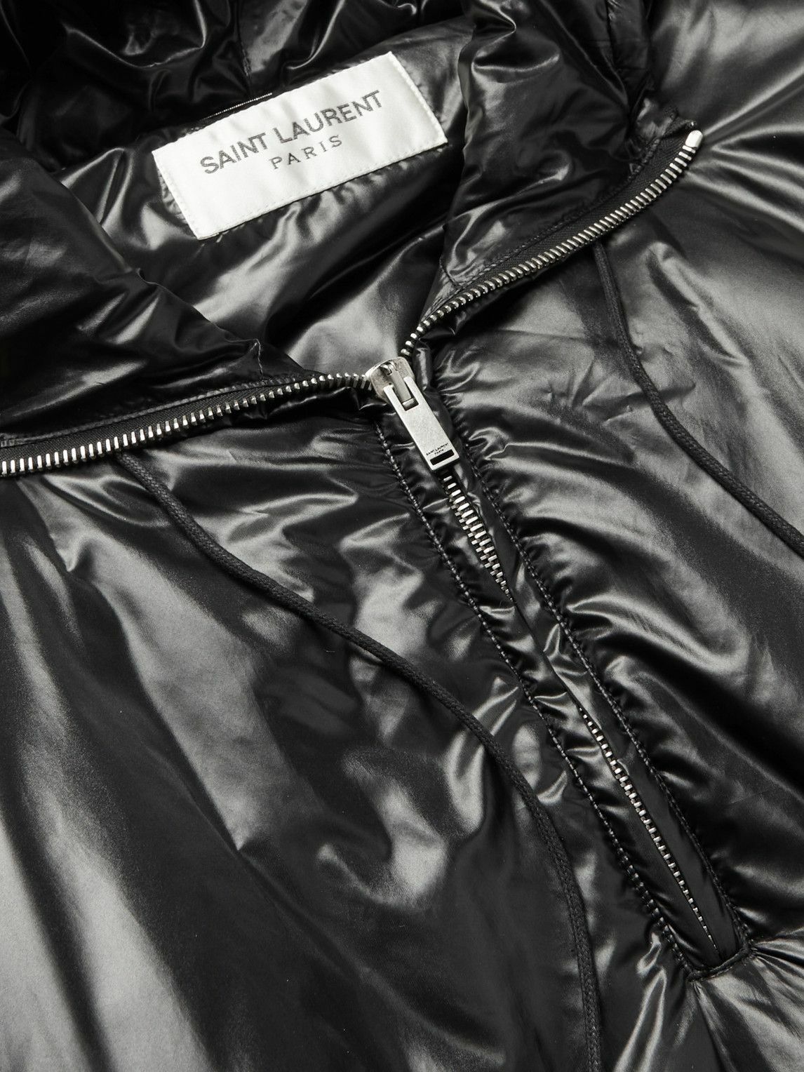 SAINT LAURENT - Oversized Logo-Embroidered Padded Shell Half-Zip