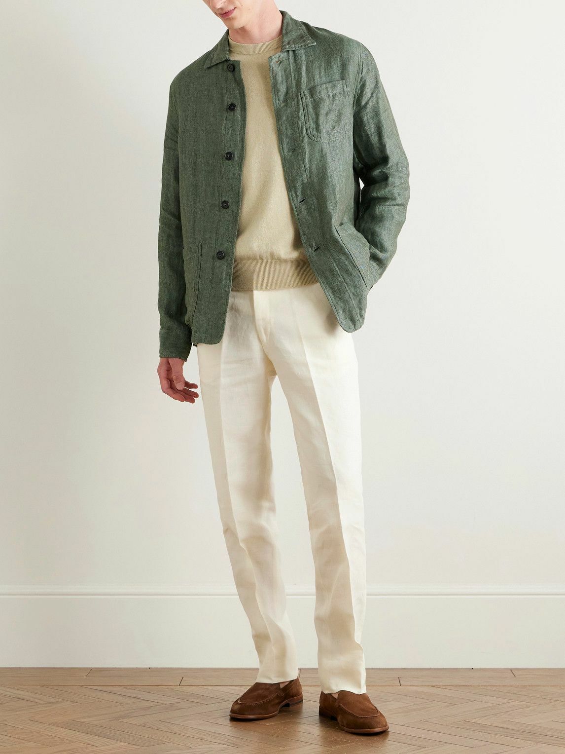 Sid Mashburn - Linen and Silk-Blend Chore Jacket - Green