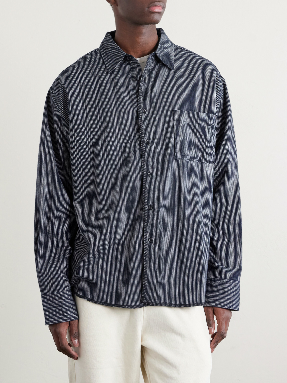 The Elder Statesman - Summer Weave Cotton Shirt - Blue