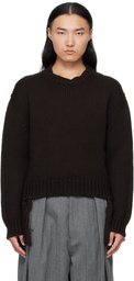 Hed Mayner Brown Crewneck Sweater