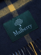 Mulberry - Logo-Appliquéd Fringed Checked Wool Scarf