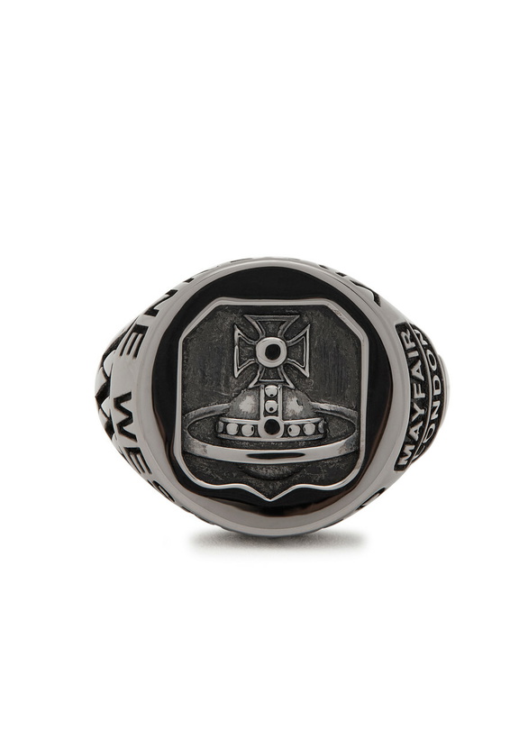Photo: Vivienne Westwood Lancelot Chevalier Platinum Ring Black