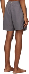 BOSS Gray Drawstring Swim Shorts