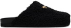 Moschino Black Shearling Slippers