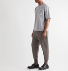 AMI - Pleated Tapered Cotton-Twill Trousers - Gray