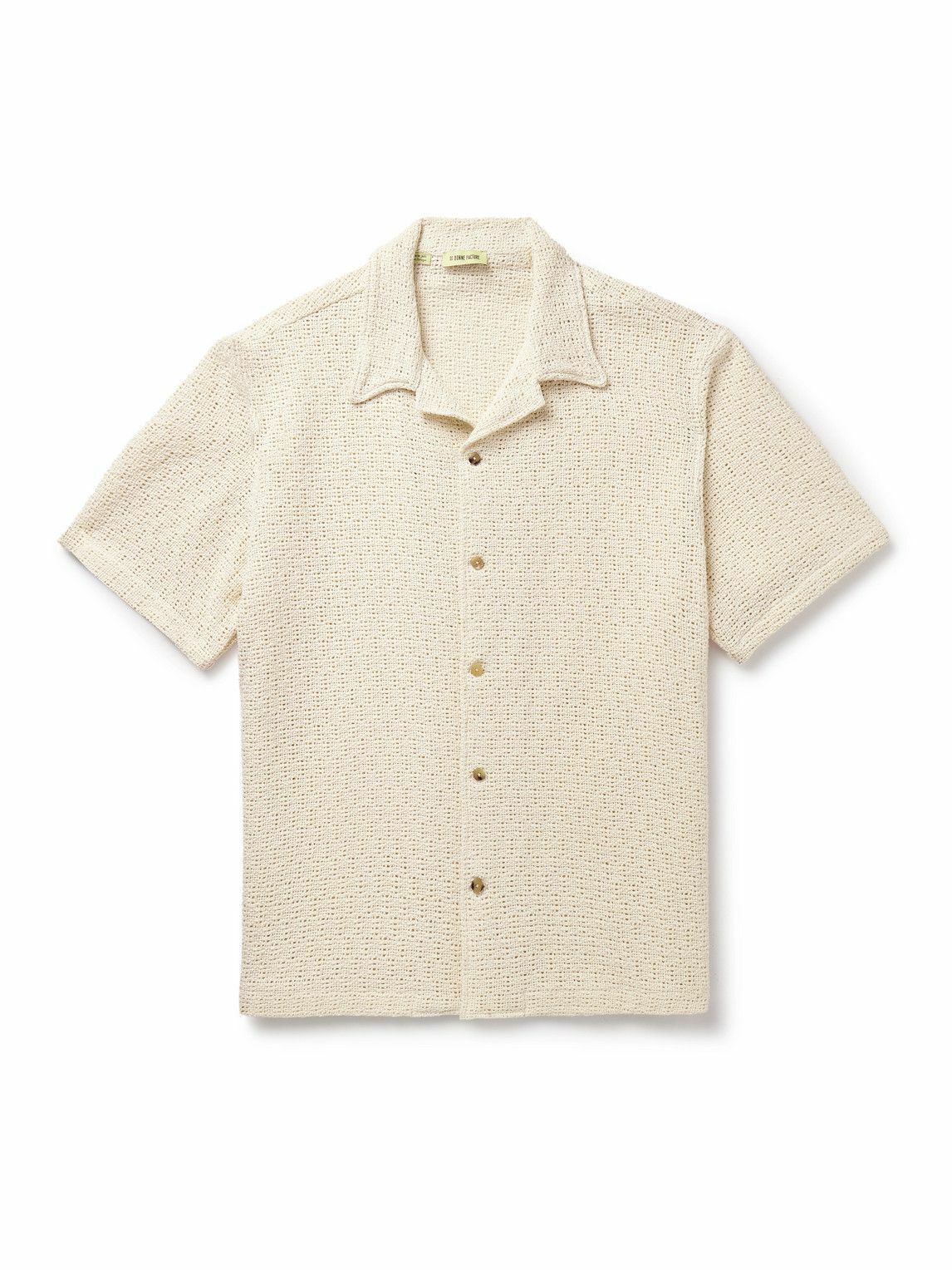 De Bonne Facture - Holiday Camp-Collar Cotton Shirt - Neutrals De
