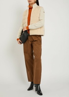 Moncler Quilted Wool and Teddy Cardigan Cream