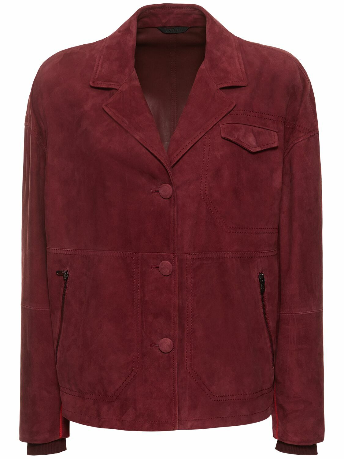 FERRARI - Single Breasted Suede Jacket