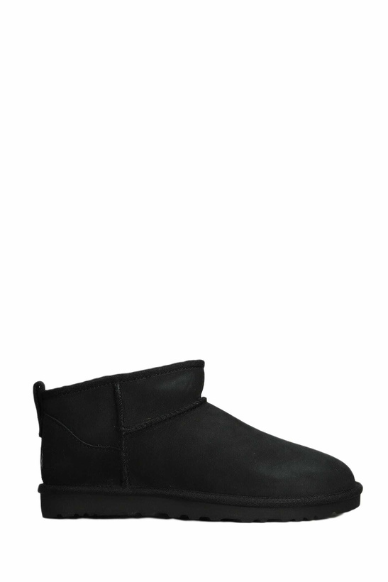 Photo: UGG Classic Ultra Mini Low Heels Ankle Boots In Black Suede