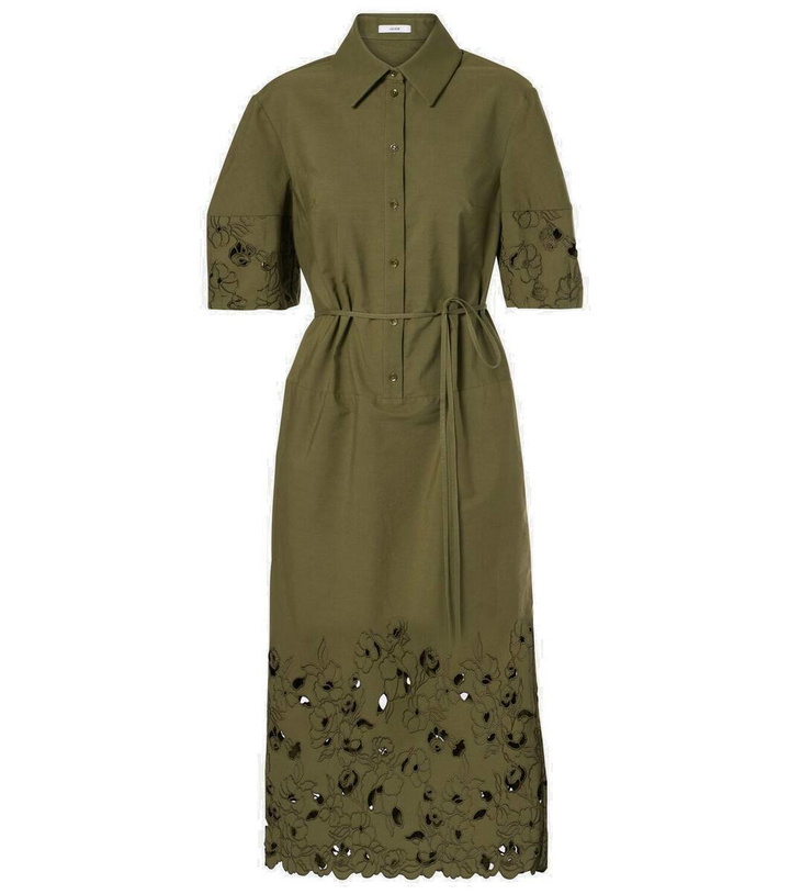 Photo: Erdem Belted cotton-blend shirt dress