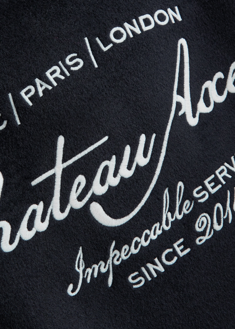 Axel Arigato Chateau Axel Embroidered Wool-blend Bomber Jacket Navy