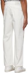 Feng Chen Wang White Double Waistband Jeans