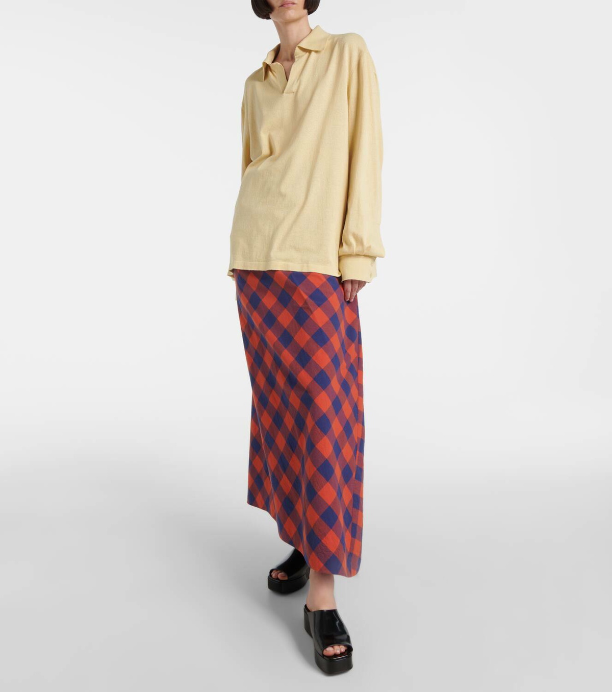 The Row Esperanza draped cotton flannel maxi skirt The Row