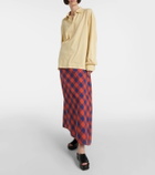 The Row Esperanza draped cotton flannel maxi skirt
