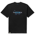 Maison Kitsuné - ADER error Oversized Logo-Embroidered Printed Cotton-Jersey T-Shirt - Black