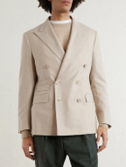 Ralph Lauren Purple label - Double-Breasted Wool-Flannel Blazer - Neutrals