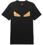 Fendi - Slim-Fit Appliquéd Cotton T-Shirt - Men - Black