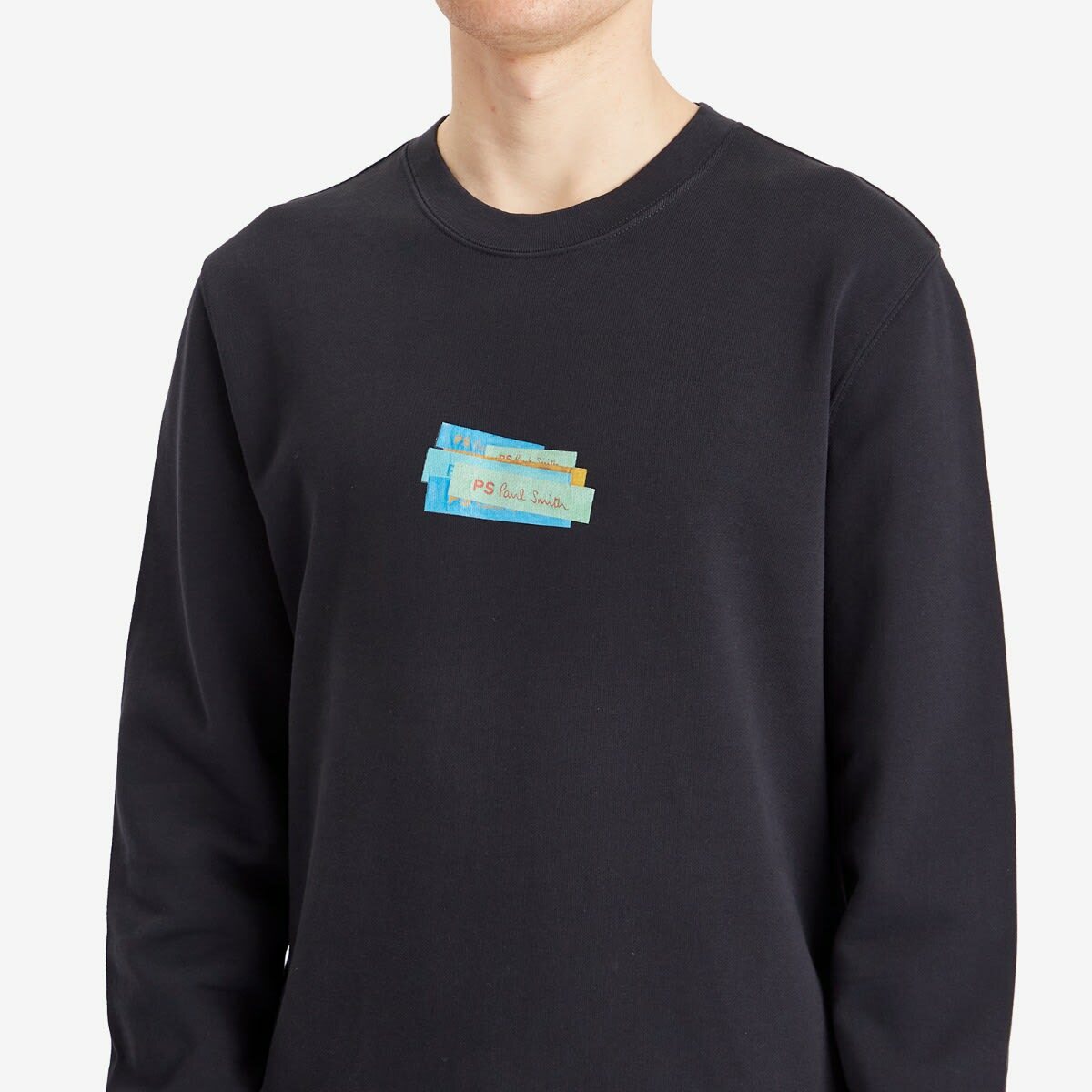 Paul Smith Men's PS Label Print Sweatshirt in Blue