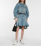 Alexander McQueen Puff-sleeve cropped denim jacket